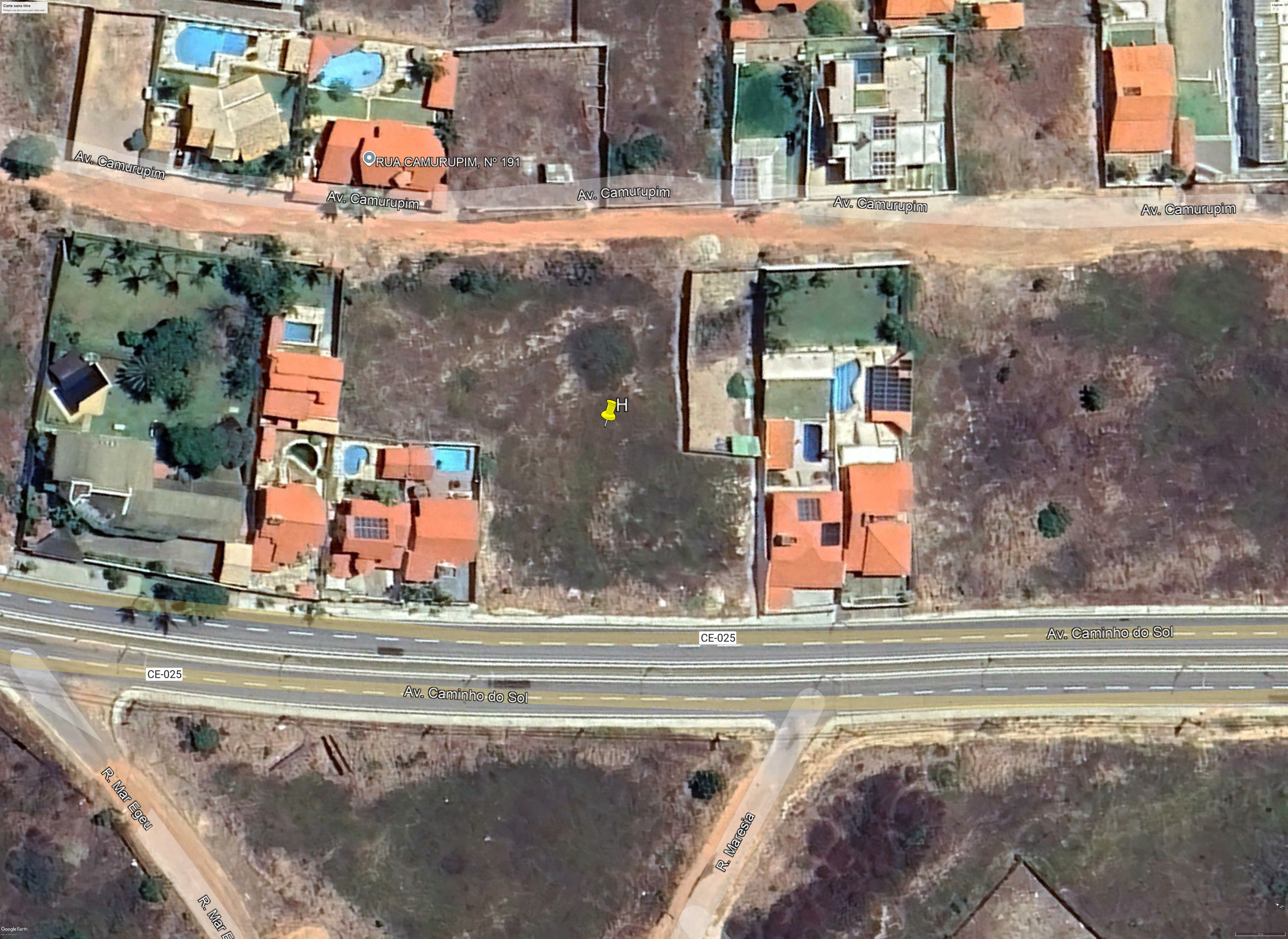 Satellite view — coastal context around the listing area